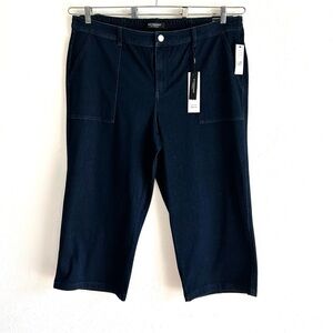 Liverpool Wide Leg Jeans Women's Plus Size 20W Blue Denim Stretch Cropped